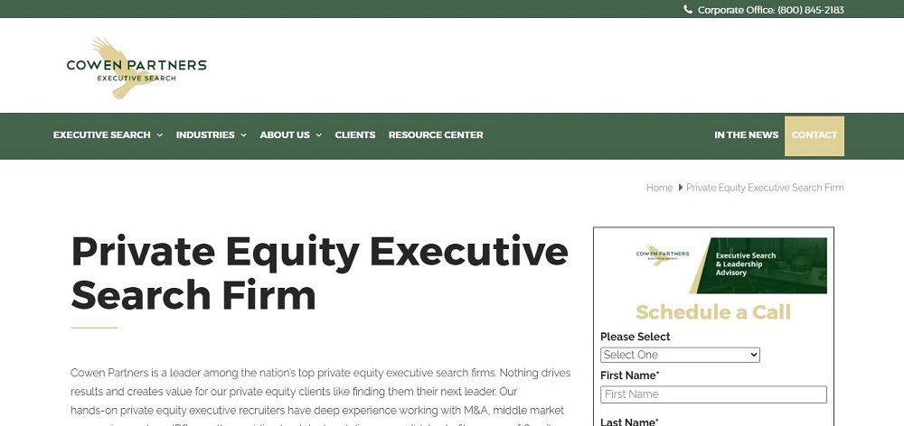Cowen Partners logo for specialist CFO and financial leadership recruiting