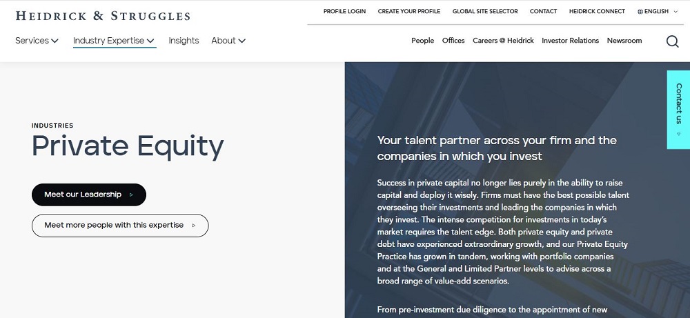 Heidrick and Struggles logo for data-driven private equity recruiting