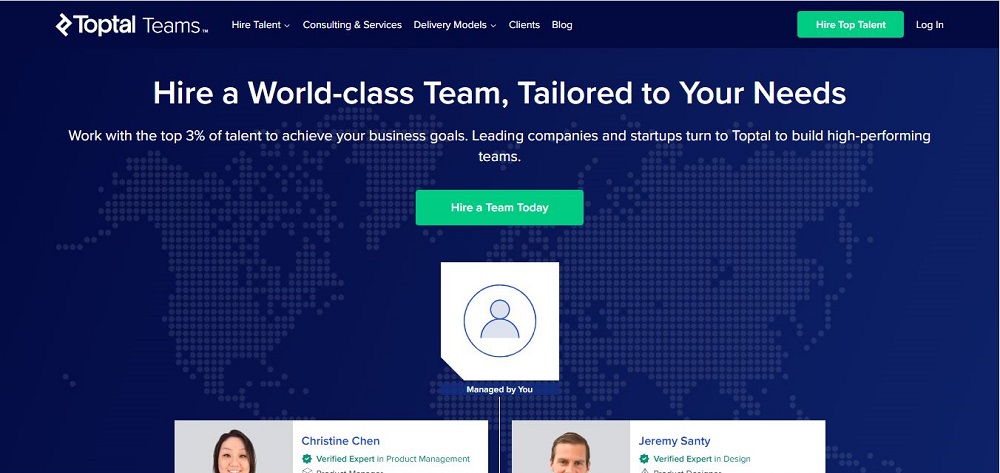 Toptal logo for on-demand and interim COO talent